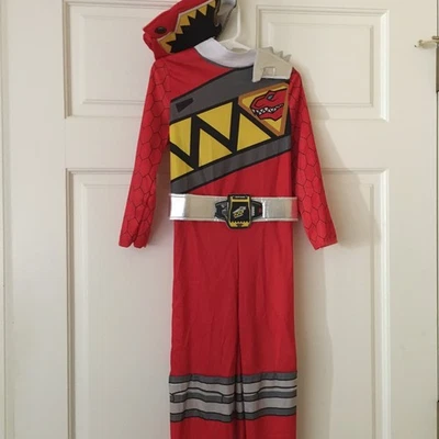 Disfraz de Halloween Power Rangers rojo mono y máscara tocado para niños (3T/4T) Foto 1 de 4