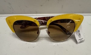 Dolce & Gabbana DG4277 Sicilian Cat Eye Sunglasses in Yellow Acetate No Case NWT - Picture 1 of 8