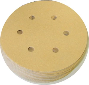 Premium Gold 6 In 6H 220 Grit Vacuum Hook & Loop Sanding Discs 50 discs per box - Bild 1 von 2