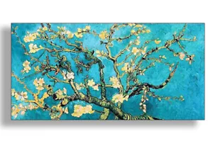 QUADRO MODERNO ASTRATTO DIPINTO A MANO OLIO SU TELA MANDORLO IN FIORE VAN GOGH - Foto 1 di 3