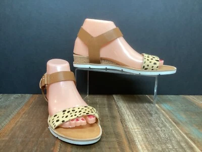 Dolce Vita Vallie Women's Ankle Strap brown animal print hair sandals flats 8m - Image 1 of 4
