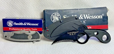 Cuchillo Smith And Wesson Hoja Única Plegable Bolsillo Lote De 2 Foto 1 de 4