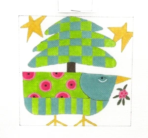 Ditto Modern Funky Bird Handpainted Needlepoint Canvas - Picture 1 of 1