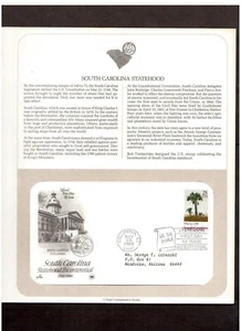 Postal Society First Day Cover FDC stamp # 2343 25 cent South Carolina 1988 - Picture 1 of 1