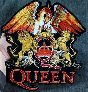 Large QUEEN Classic Rock Band Licensed Battle Jacket Back Patch ~ Crest Logo - Picture 1 of 7