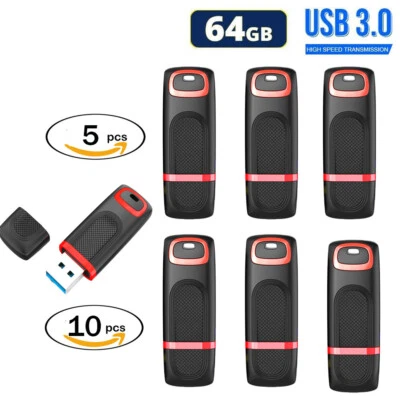 USB 3.0 Flash Drive 5Pack 10Pack 64GB Memory Stick USB Thumb Stick Lot Pack - Image 1 of 4