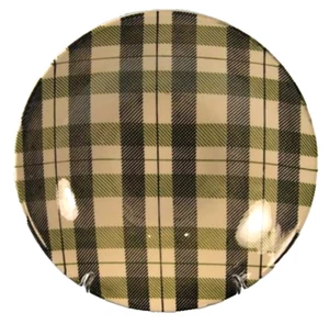 Homer Laughlin Dura-Print Bowl Serving Green Plaid J54N6 Vintage 1950s (O) - Picture 1 of 5