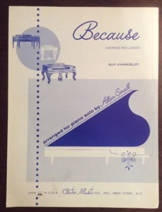 Because Sheet Music 1959 Guy D'Hardelot Arranged Allan Small SheetNoteMusic - Picture 1 of 12