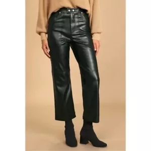 Pantaloni bianchi NYC The Baxter vita alta ecopelle gamba dritta larga taglia 30 - Foto 1 di 9