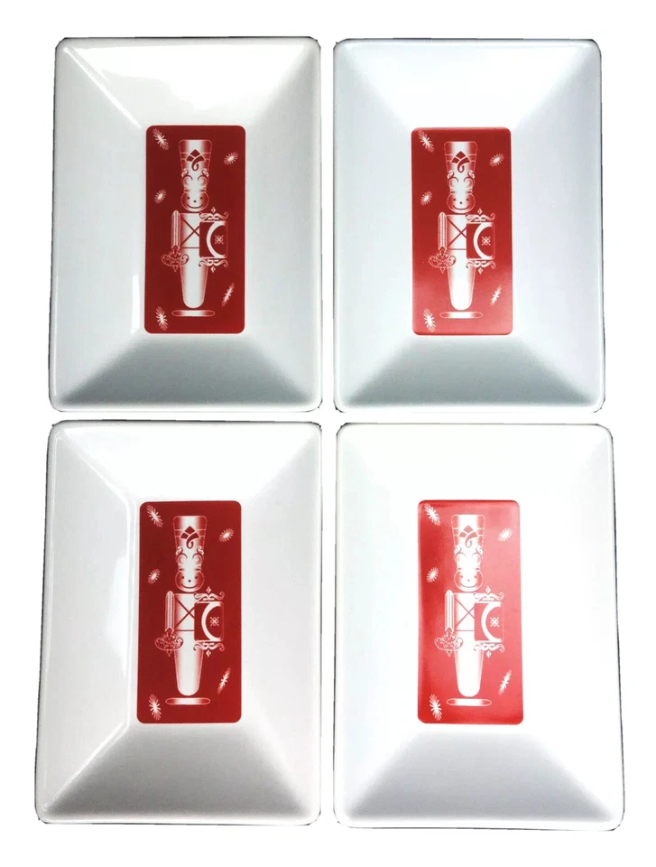 4 platos Chantal Toy Soldier Cascanueces Servir Acento Vacaciones Navidad Plato Foto 1 de 4