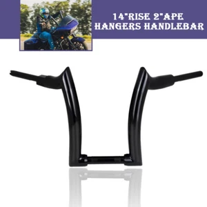 14'' Rise 2" Ape Hanger Handlebar Fit For Harley Touring Road Glide - Picture 1 of 14