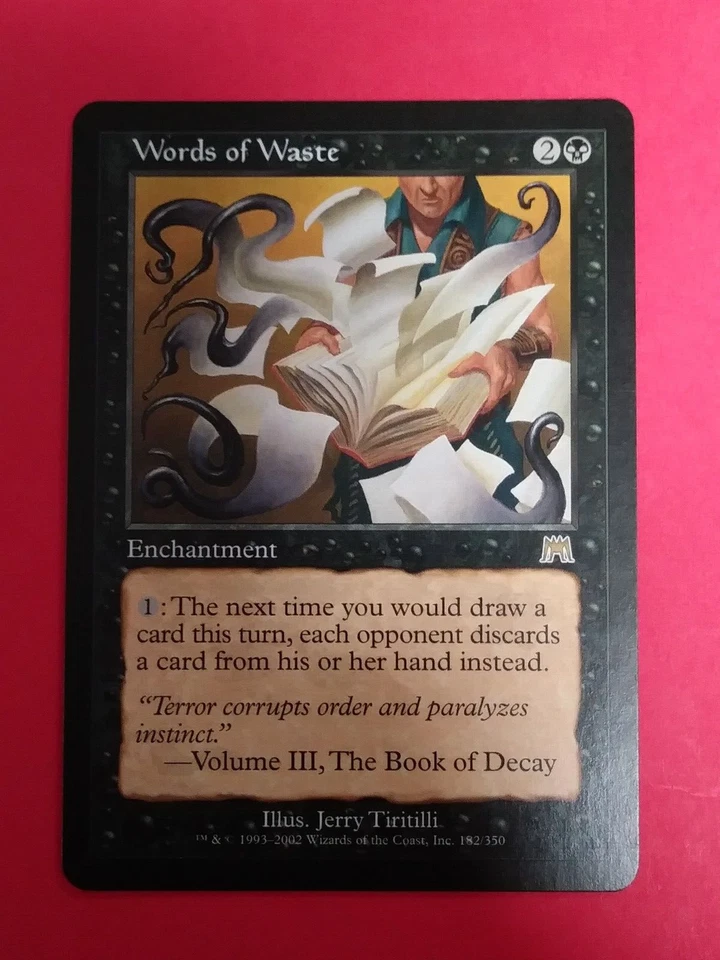 Magic the Gathering 1x WORDS OF WASTE- Onslaught - MtG Black Rare NM Enchantment - Image 1 of 2