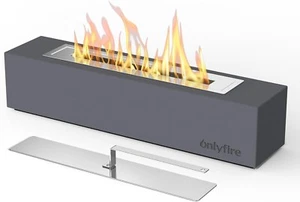 Tabletop Ethanol Fireplaces with Extinguisher Lid, Concrete Rectangular Fire Bow - Picture 1 of 10
