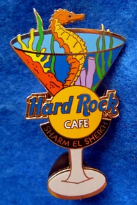 SHARM EL SHEIKH EGYPT MARTINI GLASS SEAHORSE UNDERWATER CORAL Hard Rock Cafe PIN - Picture 1 of 1