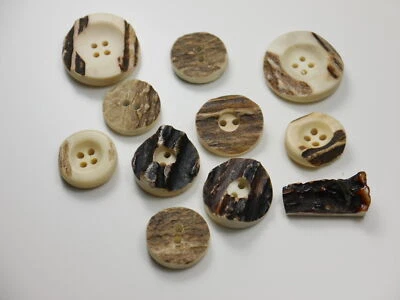 11 Stück Horn Trachtenknöpfe 2 d=30 mm 3 d=23 mm 5 d=20 mm 1 d=11 mm TK-III-101 - Bild 1 von 3