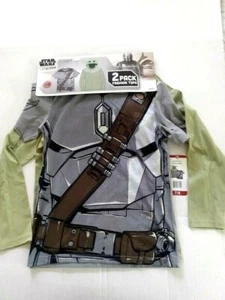 Star Wars Mandalorian & Grogu 2 pack Costume Tops Size 7/8 - Picture 1 of 12