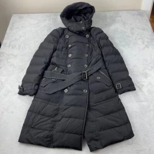 Burberry Long Puffer Down Black Jacket Women’s Size S - Picture 1 of 16