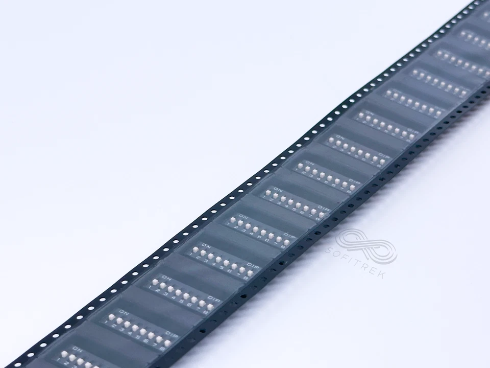 5PCS DM-08-V-T/R DIPTRONICS Surface Mount 8 Position DIP Switch Toggle SMD-16 - Image 1 of 4