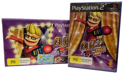Buzz! The Mega Quiz + Buzzers PS2 PAL Boxed Playstation 2 - Image 1 of 4