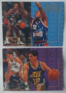 1995-96 Fleer End 2 End 2x NBA Insert Trading Card Lot #19 Stockton #3 Drexler 