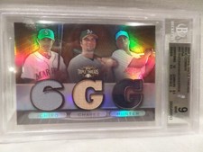 RARE "TOPPS TRIPLE THREADS" 2007 RELIC COMBOS 9 MINT  #85 SUZUK I/ CHAVEZ / HUNT