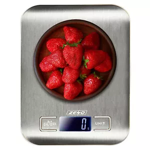 More details for digital lcd electronic kitchen household weighing food cooking scales 5kg steel