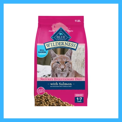 Blue Buffalo BLUE Wilderness Adult Salmon Recipe Grain-Free Dry Cat Food, 11lb