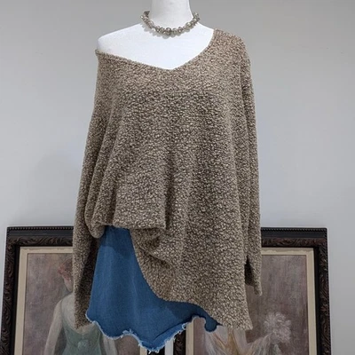 Textured Knit Sweater Brown Long Sleeve Pullover 3X 4X Oversized Oversized - Image 1 of 4