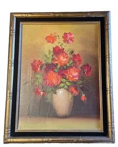 Robert Cox Floral Framed Oil Painting Signed Very Nice 12"x 16" - Picture 1 of 10