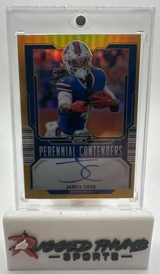 2023 Panini Contenders Optic Contenders James Cook GOLD /10 AUTO PCA-JCK Bills - Image 1 of 4
