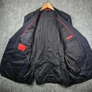 Isaia Napoli Navy 100% Wool Aquaspider Dual Vent Suit EUC 56L Pants 38x33 Italy - Picture 1 of 24