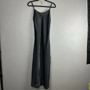 Victoria's Secret Midikleid Nachthemd schwarz Satin Slip leicht transparent XS - Bild 1 von 12