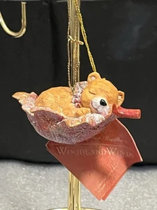 Christopher Radko geschnitzter Bär Ornament Waldwinde 2000 Herbst Herbst Weihnachten - Bild 1 von 4