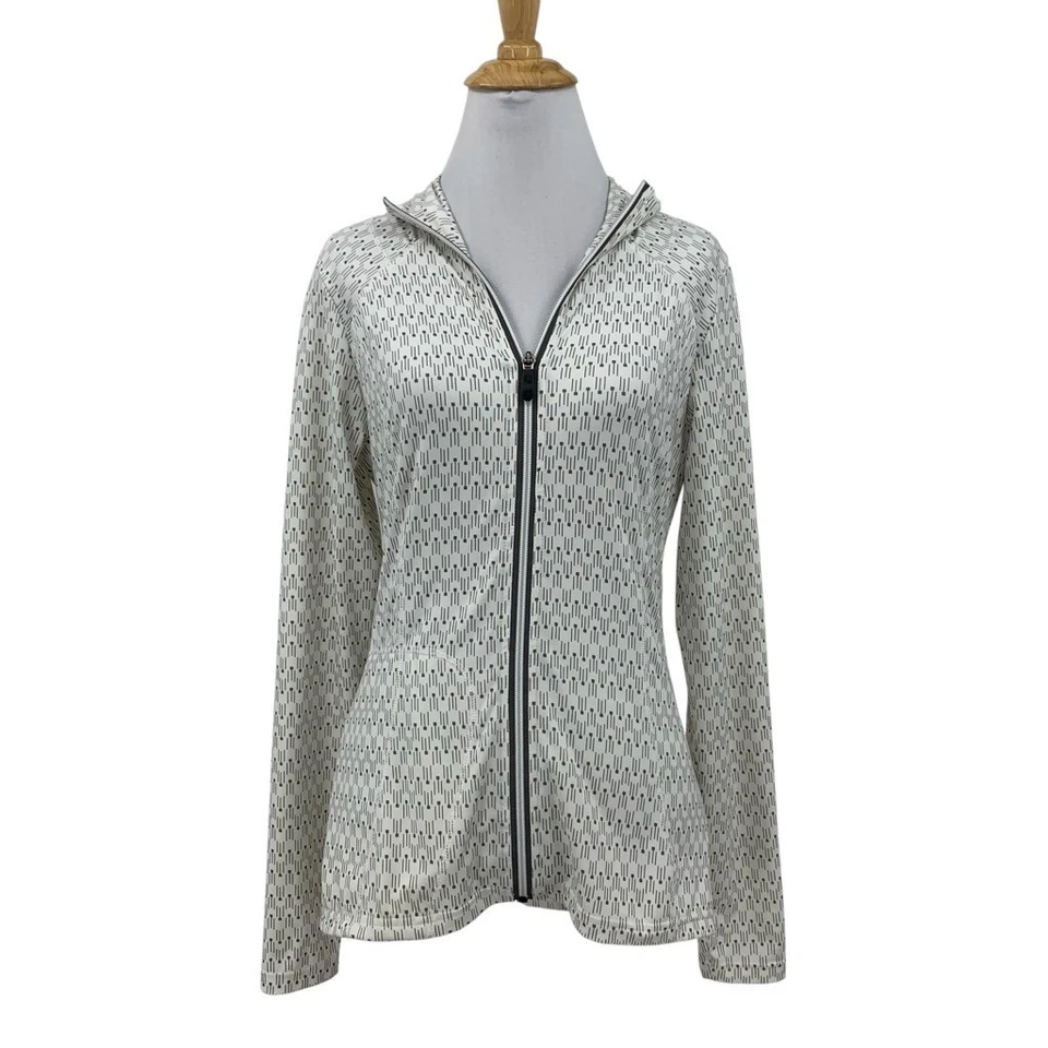 Top Lole Mujer S Pequeño Blanco Gris Manga Larga Cremallera Completa UPF 50 Absorbente Secado Rápido Foto 1 de 4