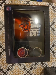 Chicago Bears 11oz Ceramic Coffee Mug & Leather Key Fob Gift Set - Picture 1 of 3