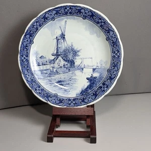Vintage Royal Sphinx Maastricht Delfts blau 12" Teller Windmühle Kanal Holland - Bild 1 von 22