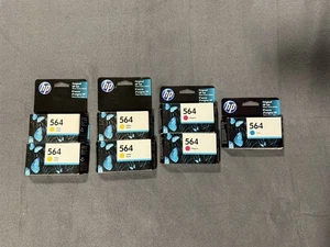 SEALED GENUINE HP 564 4x YELLOW 2x MAGENTA 1x CYAN OEM INK CARTRIDGE - Picture 1 of 9