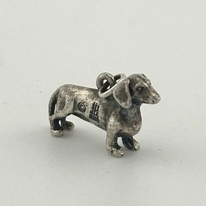 Vintage Retired James Avery 3D Dachshund Sterling Silver Charm Dog Doxie - Picture 1 of 11