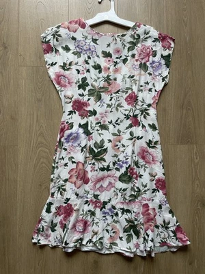 Vestido Vintage Sheri Martin Petites Floral Sin Mangas Mini Ajuste y Acampanado Talla 6 Foto 1 de 4