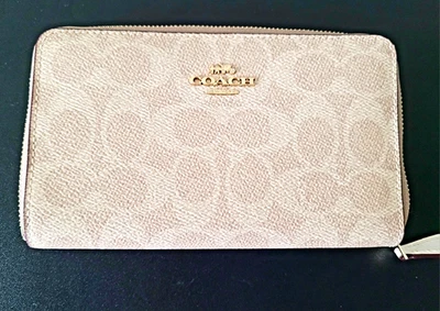 Cartera COACH CW781 arena/tiza identificación mediana cremallera en lona exclusiva nueva con etiquetas🎀NUEVA🎁 Foto 1 de 4
