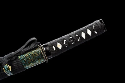 Handmade Japanese Wakizashi Sword 1045 Carbon Steel Iron Tsuba Lacquered Wood Sa - Image 1 of 4