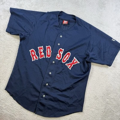 Camiseta masculina Boston Red Sox vintage grande malha marinha feita nos EUA MLB beisebol Maddox #11 - Imagem 1 de 4