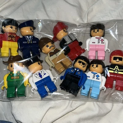 Lego Duplo Lot Of 10 Figures Boys Girls People Workers - Image 1 of 4
