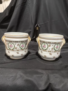 haviland limoges louveciennes Reveling Reuss Set 2 Cachepots  - Picture 1 of 12
