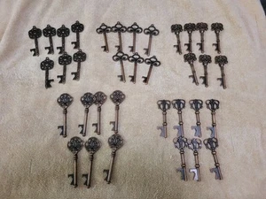 59 DECORATIVE KEYS Metal Brass Pirate Skeleton Keys Crafts Home Decor Free S&H - Picture 1 of 13