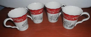 222 QUINTO CAVALLO E SLITTA ANDOVER SET DI 4 TAZZE DA CAFFÈ - Foto 1 di 3