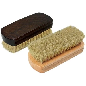 2-Pack Shining Brushes, Wood Handle with Pig Bristle Shoe Brushes, Polishing ... - Picture 1 of 8