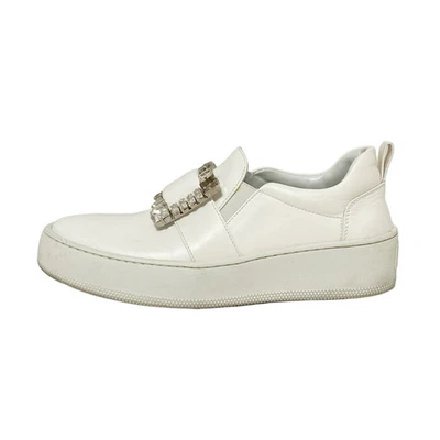 Sapatos femininos autênticos de couro branco sergio rossi - Imagem 1 de 4