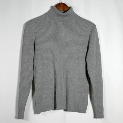 Suéter Chicos Mujer Mezcla Seda Cuello Alto Talla 2 L Gris Neutro Silencioso Lujo Foto 1 de 4