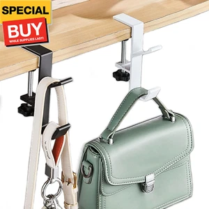 2PCS Desk Hook, Under Desk Handbag Hanger Purse Hook for Table,Backpack Hanger P - Picture 1 of 9